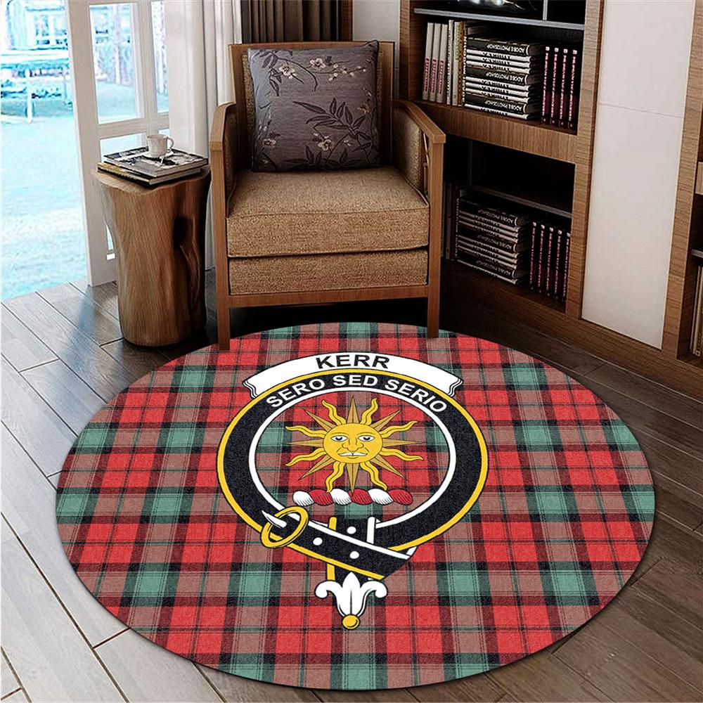 Kerr Ancient Tartan Classic Crest Round Carpet