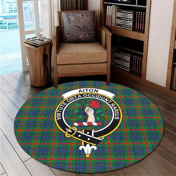 Aiton Tartan Classic Crest Round Carpet