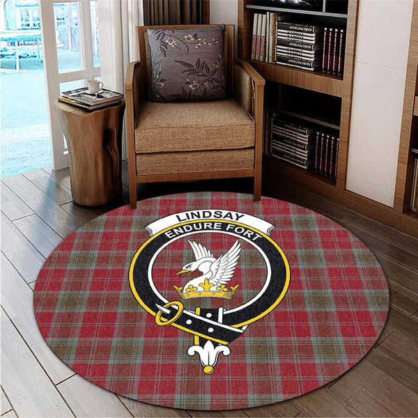 Lindsay Weathered Tartan Classic Crest Round Carpet