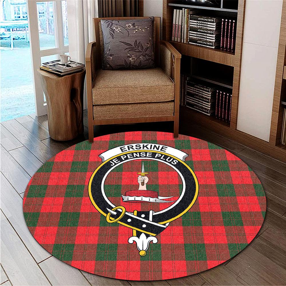 Erskine Modern Tartan Classic Crest Round Carpet