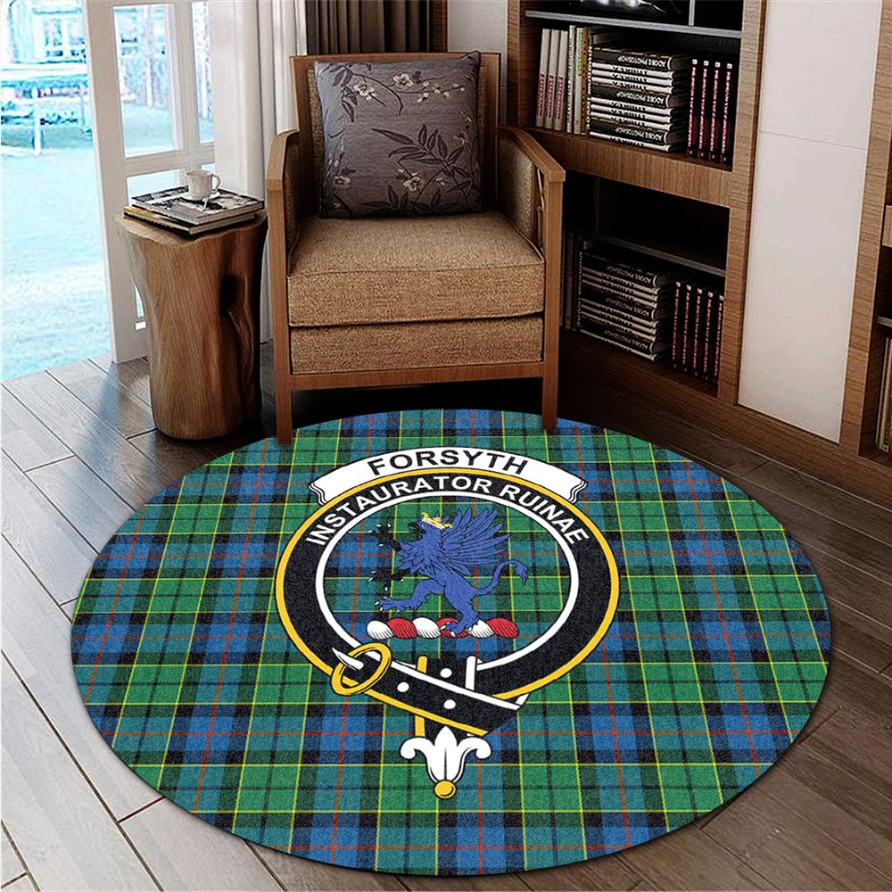 Forsyth Ancient Tartan Classic Crest Round Carpet