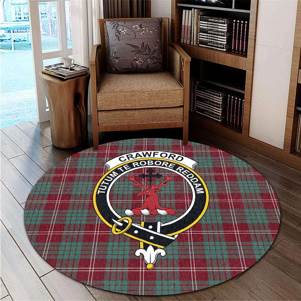 Crawford Modern Tartan Classic Crest Round Carpet