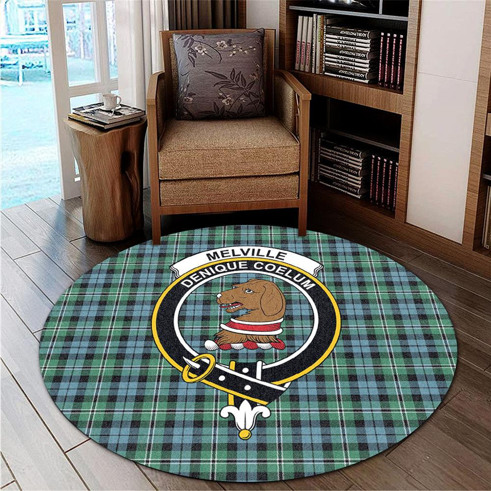 Melville Tartan Classic Crest Round Carpet