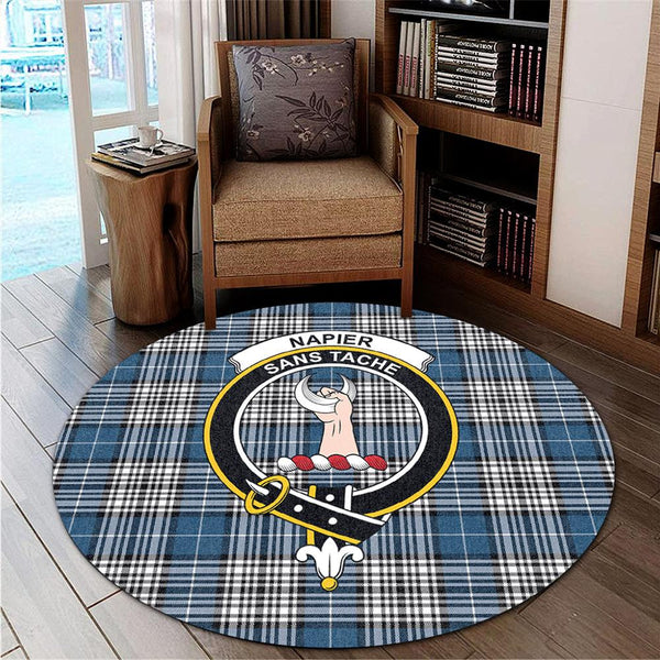 Napier Modern Tartan Classic Crest Round Carpet