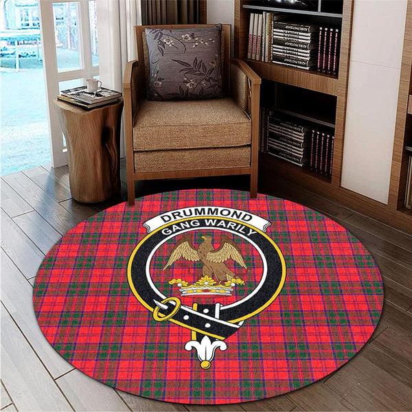 Drummond Modern Tartan Classic Crest Round Carpet