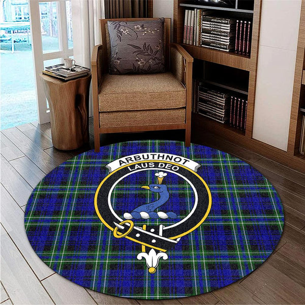 Arbuthnot Modern Tartan Classic Crest Round Carpet