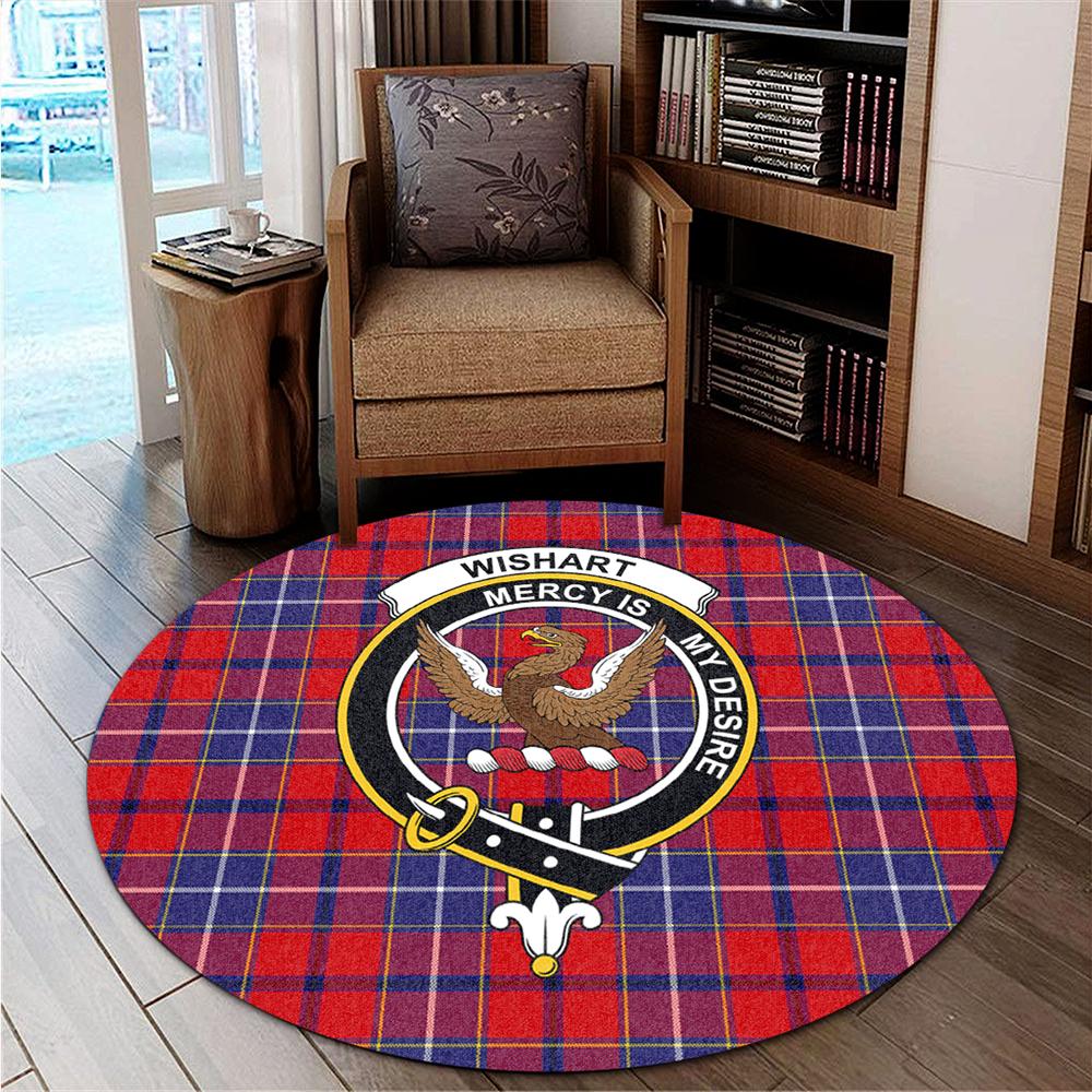 Wishart Dress Tartan Classic Crest Round Carpet