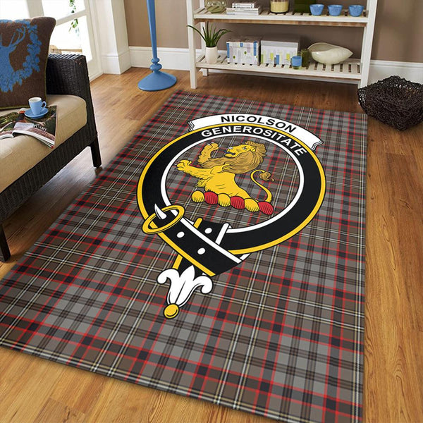 Nicolson Hunting Weathered Tartan Crest Area Rug