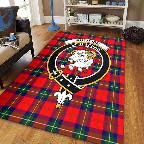 Ruthven Modern Tartan Crest Area Rug