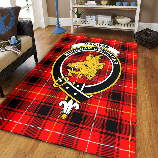 MacIver Modern Tartan Crest Area Rug