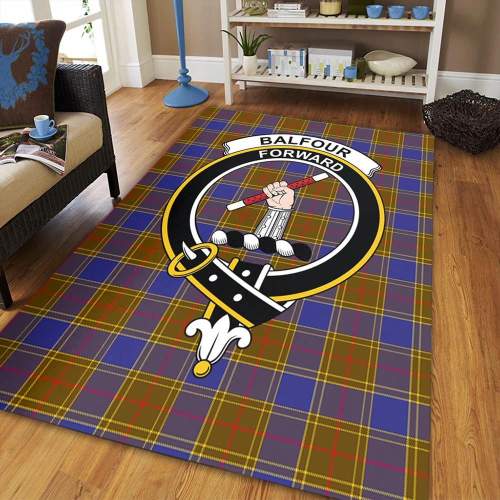 Balfour Modern Tartan Crest Area Rug