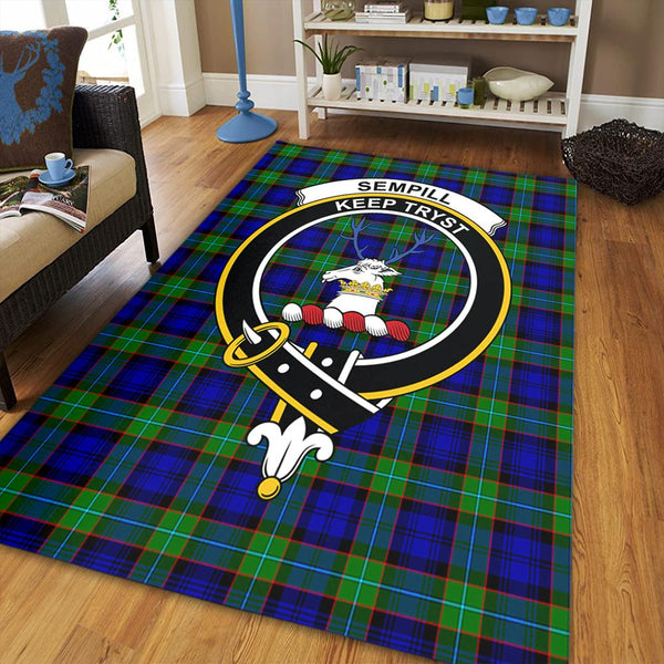 Sempill Modern Tartan Crest Area Rug