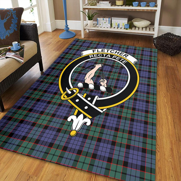 Fletcher Modern Tartan Crest Area Rug