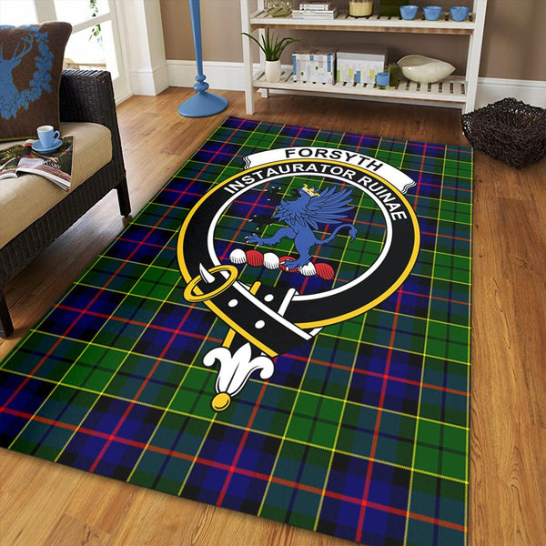 Forsyth Modern Tartan Crest Area Rug