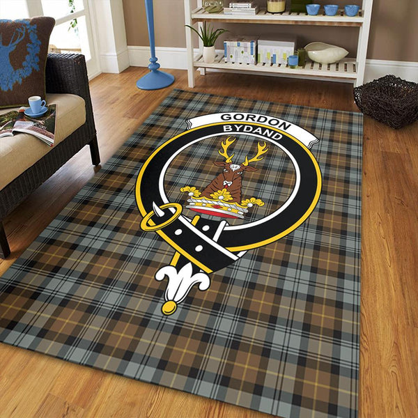 Gordon Weathered Tartan Crest Area Rug