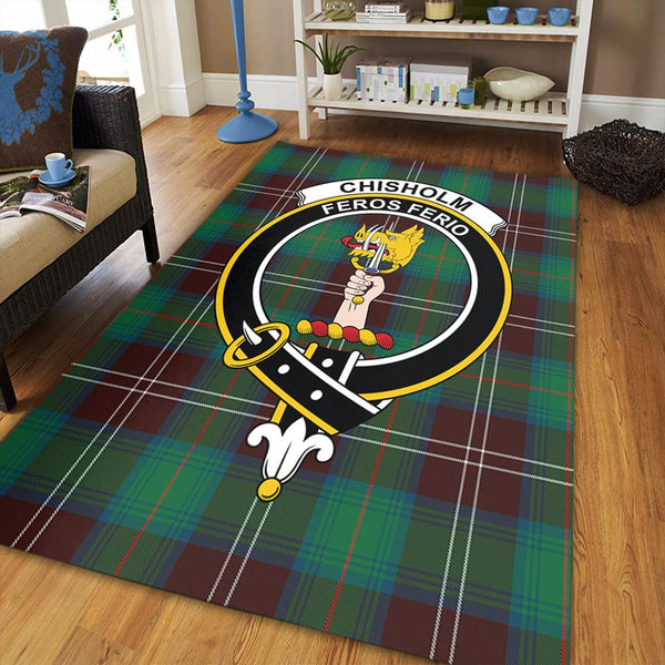 Chisholm Hunting Ancient Tartan Crest Area Rug