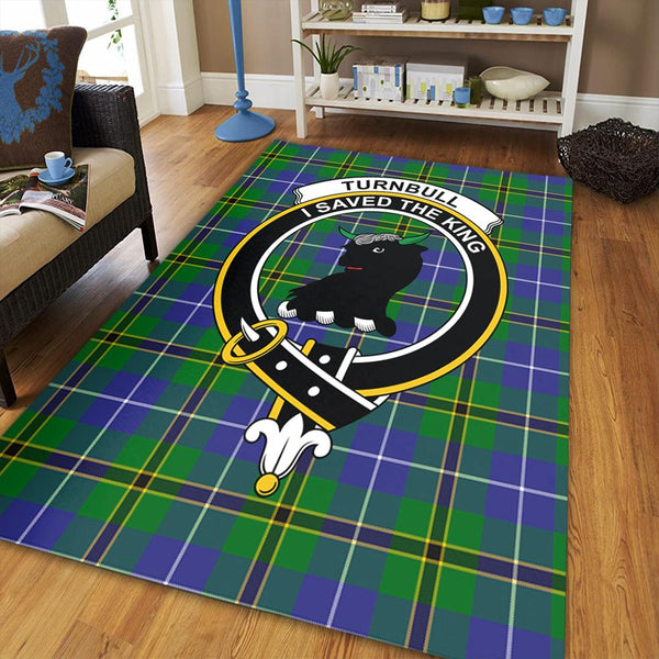 Turnbull Hunting Tartan Crest Area Rug