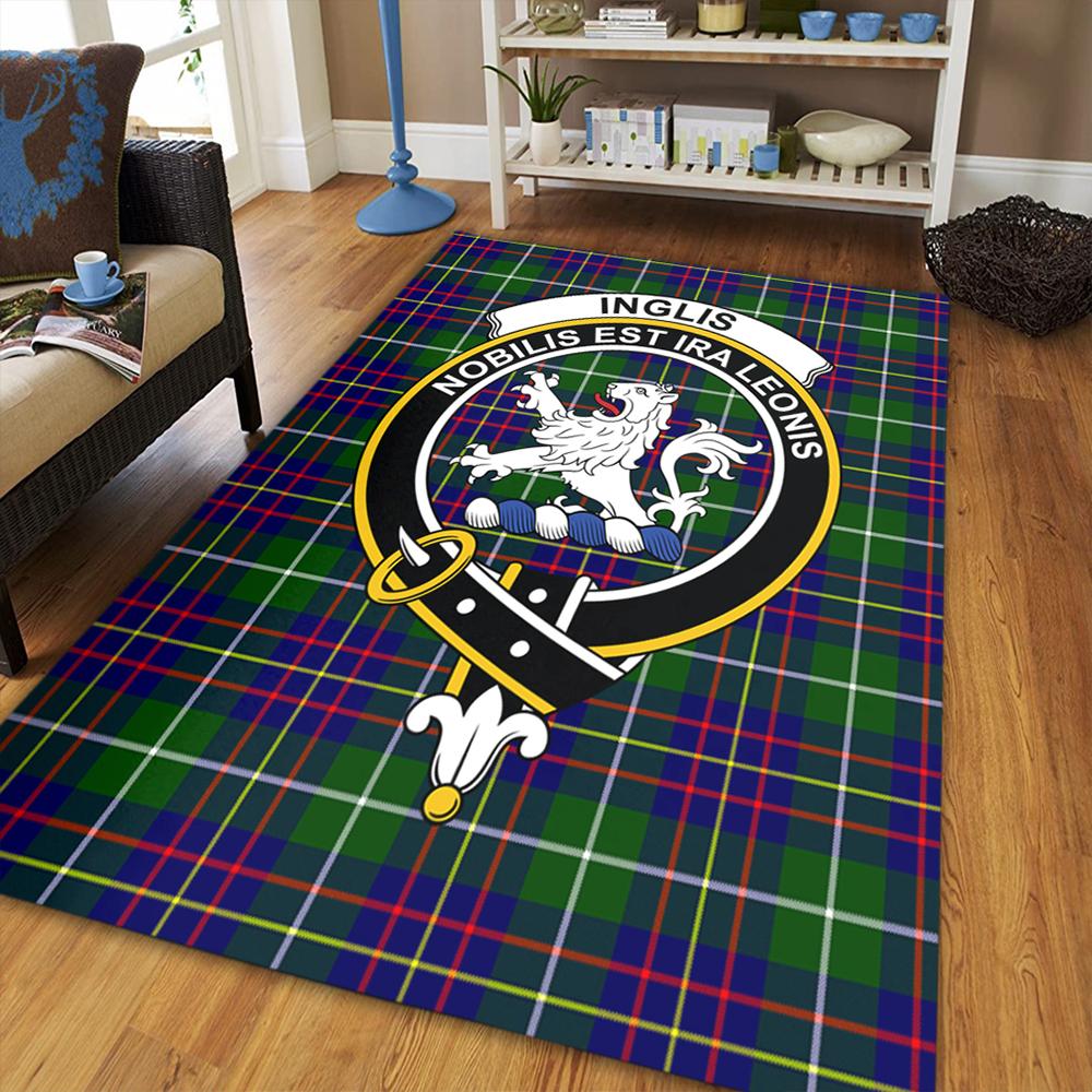 Inglis Modern Tartan Crest Area Rug