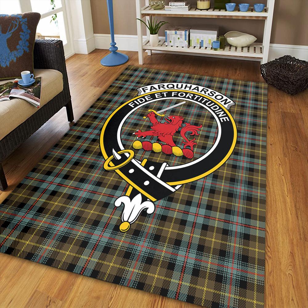 Farquharson Weathered Tartan Crest Area Rug