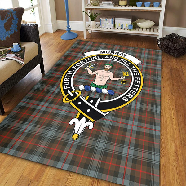 Murray of Atholl Weathered Tartan Crest Area Rug