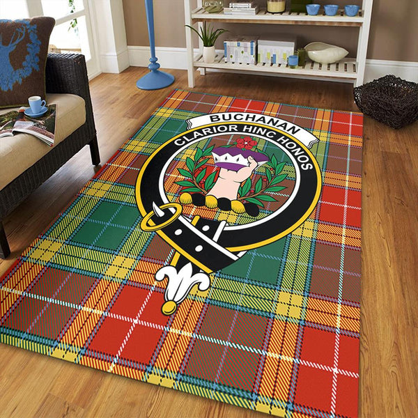 Buchanan Old Sett Tartan Crest Area Rug