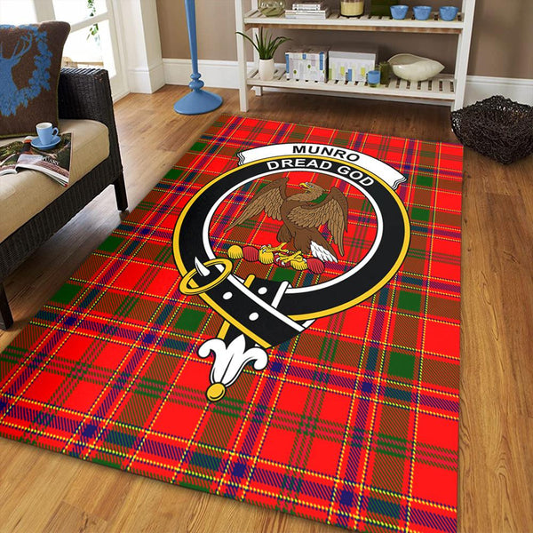 Munro Modern Tartan Crest Area Rug