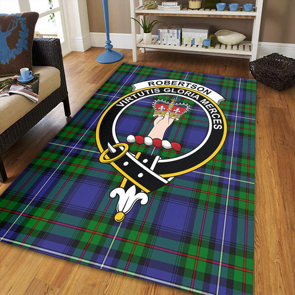 Robertson Hunting Modern Tartan Crest Area Rug