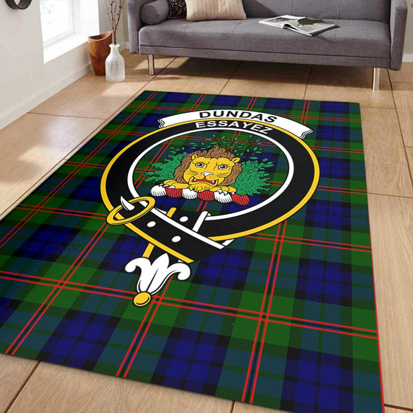 Dundas Modern Tartan Crest Area Rug