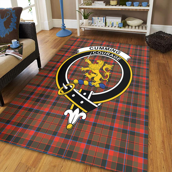 Cumming Hunting Weathered Tartan Crest Area Rug