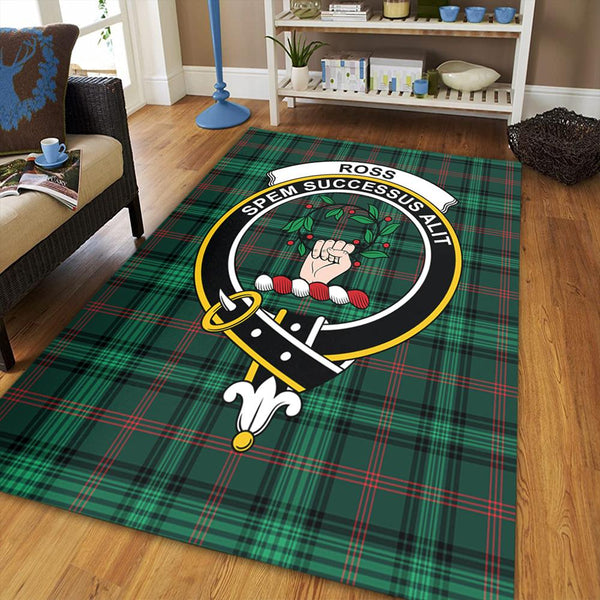 Ross Hunting Modern Tartan Crest Area Rug