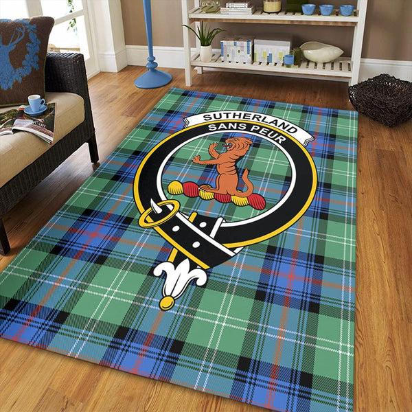 Sutherland Old Ancient Tartan Crest Area Rug