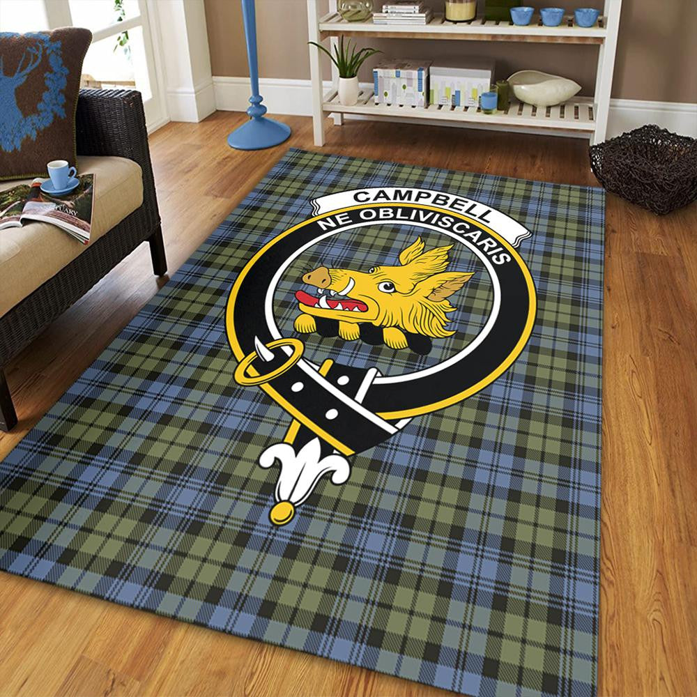 Campbell Faded Tartan Crest Area Rug