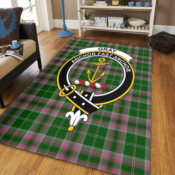 Gray Tartan Crest Area Rug