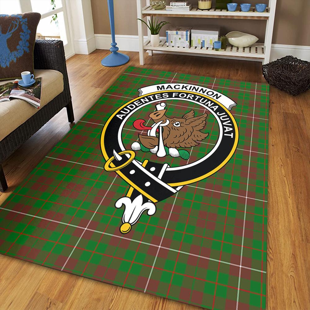 MacKinnon Hunting Modern Tartan Crest Area Rug