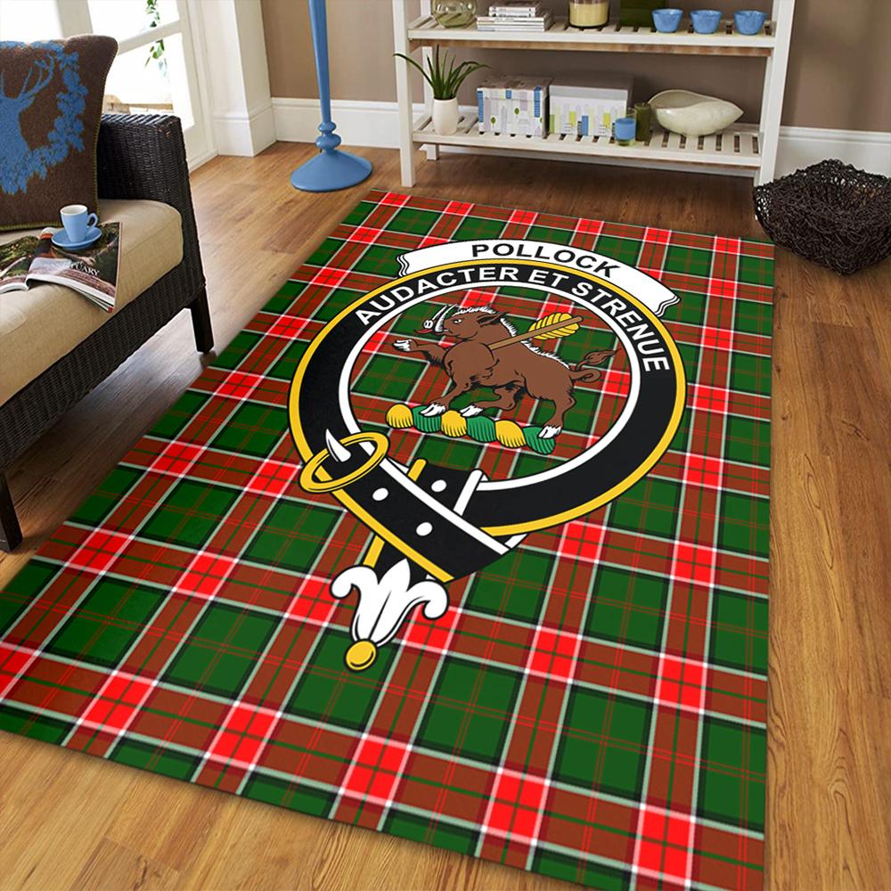 Pollock Modern Tartan Crest Area Rug