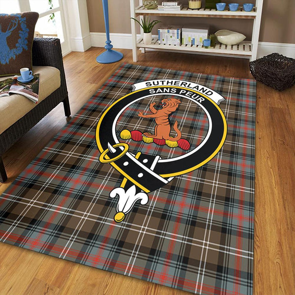 Sutherland Weathered Tartan Crest Area Rug