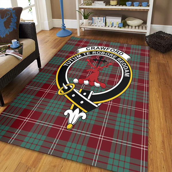 Crawford Modern Tartan Crest Area Rug