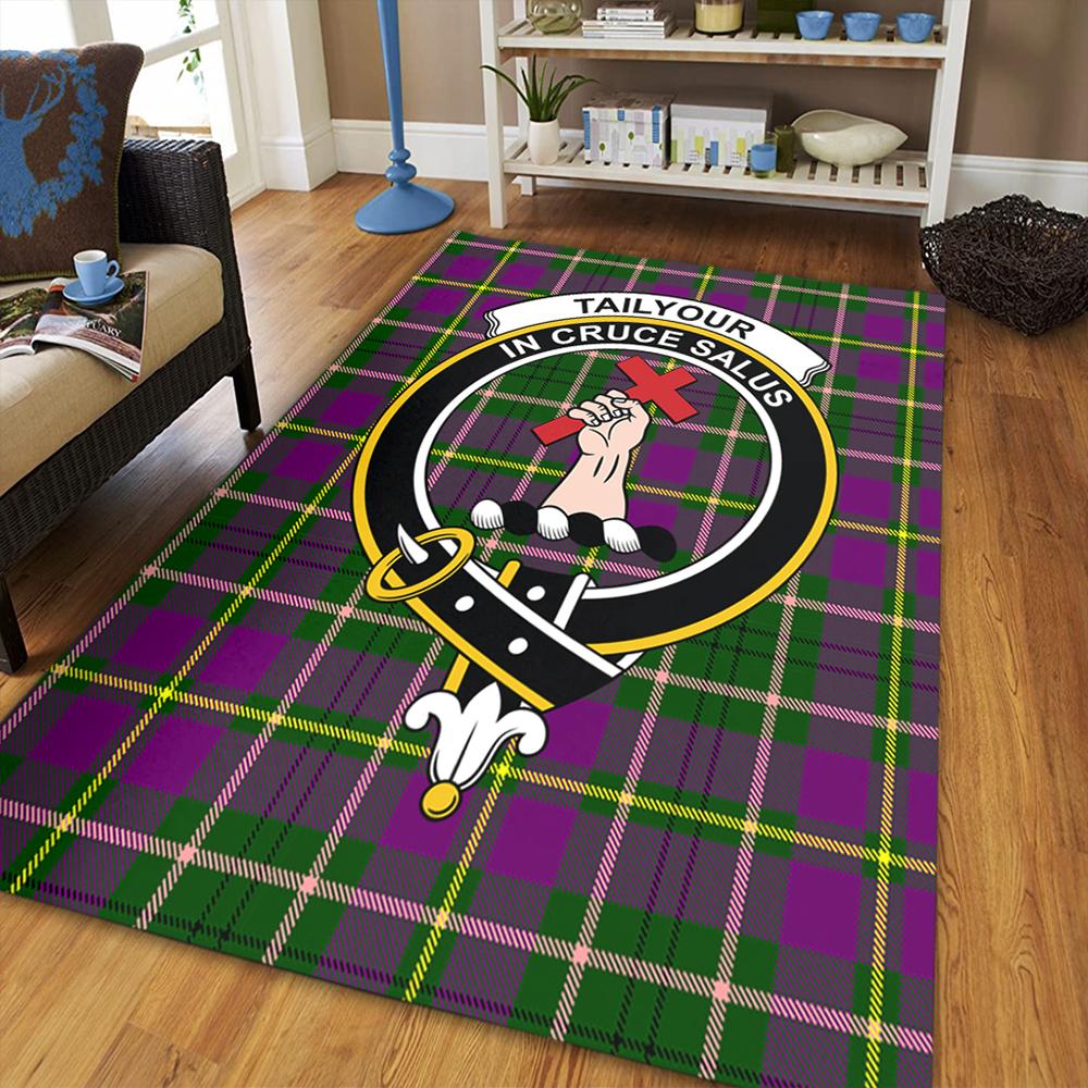 Tailyour Weathered Tartan Crest Area Rug