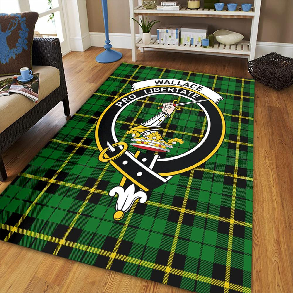 Wallace Hunting - Green Tartan Crest Area Rug