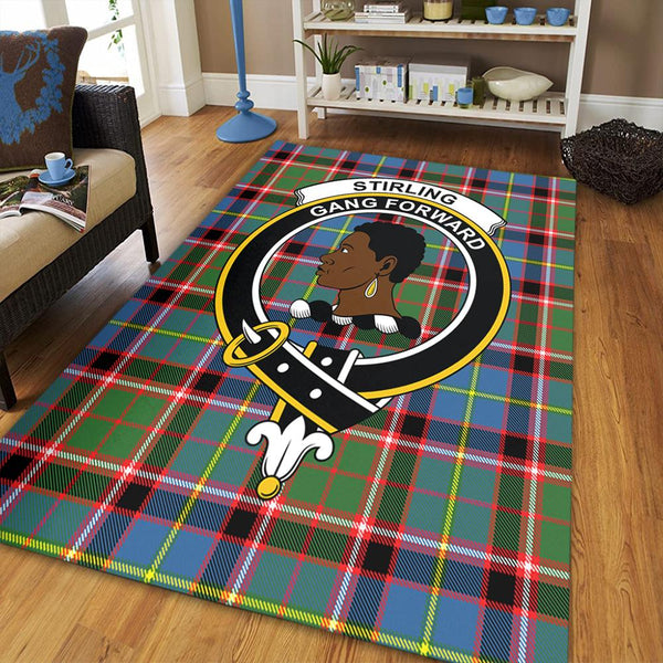 Stirling & Bannockburn District Tartan Crest Area Rug