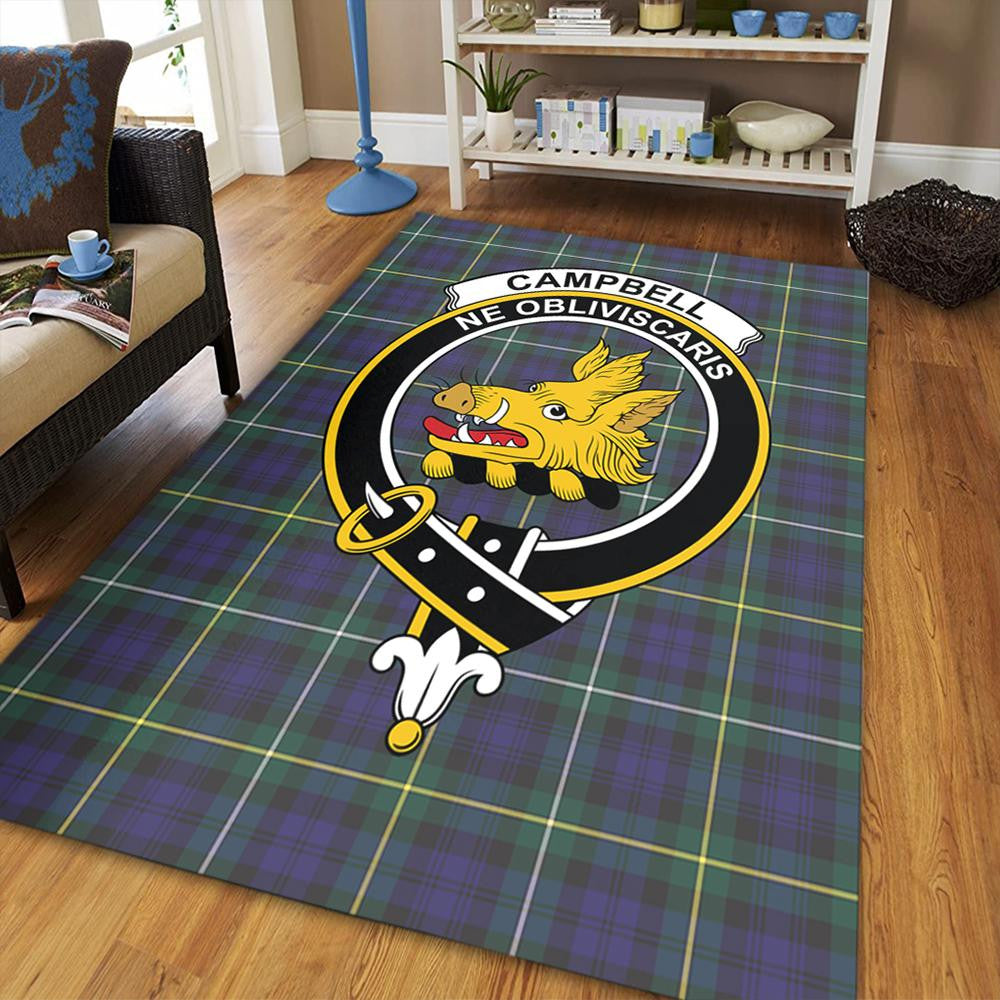 Campbell Argyll Modern Tartan Crest Area Rug