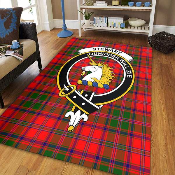 Stewart of Appin Modern Tartan Crest Area Rug