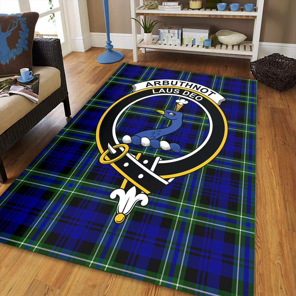 Arbuthnot Modern Tartan Crest Area Rug