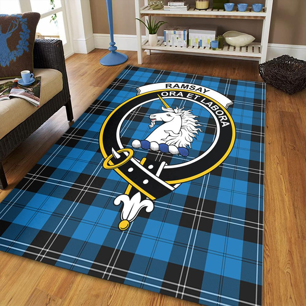 Ramsay Blue Ancient Tartan Crest Area Rug