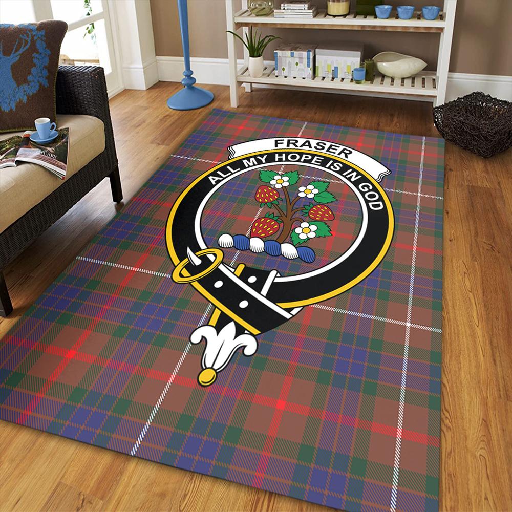 Fraser Hunting Modern Tartan Crest Area Rug