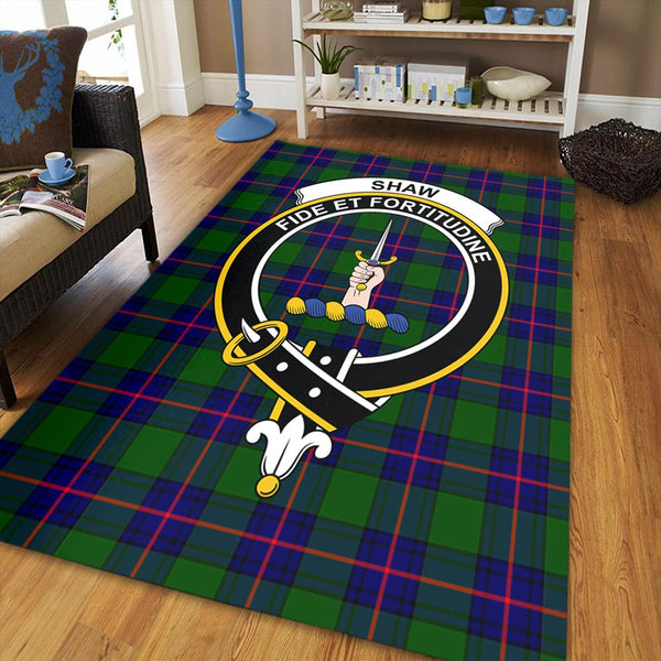 Shaw Modern Tartan Crest Area Rug