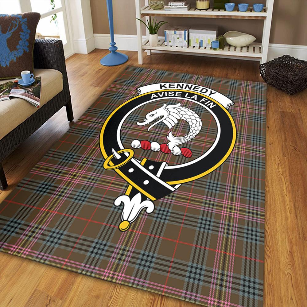 Kennedy Weathered Tartan Crest Area Rug