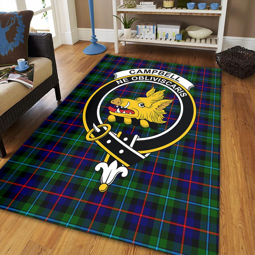 Campbell of Cawdor Modern Tartan Crest Area Rug