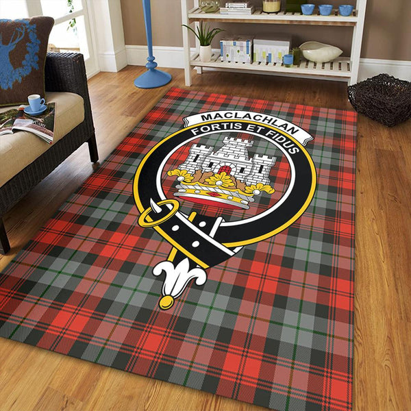 MacLachlan Weathered Tartan Crest Area Rug