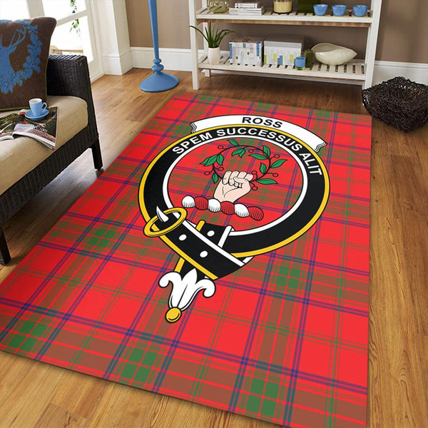 Ross Modern Tartan Crest Area Rug